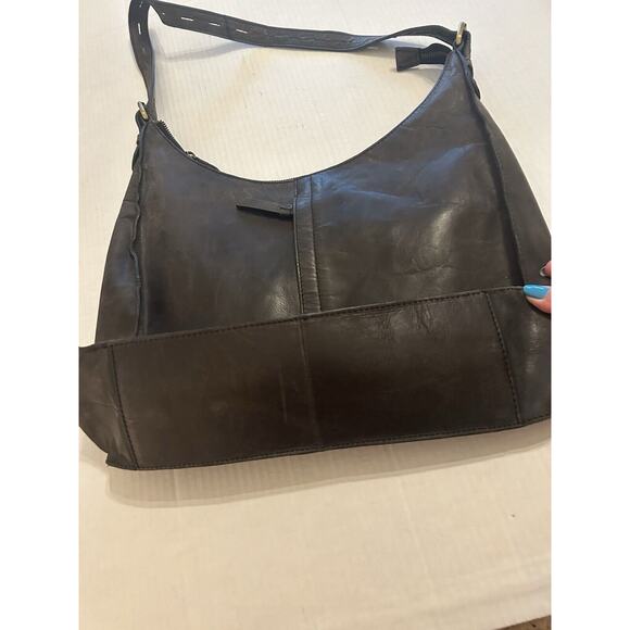 DIBA TRUE Black Distress Leather True Hobo Bag Designer Purse Handbag MRSP $250 - Picture 10 of 16